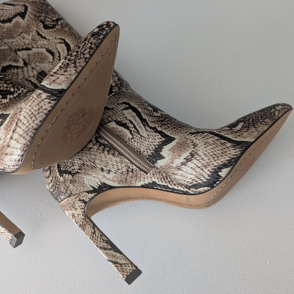 Vince Camuto Snake Print Heeled Boots - Picture 4 of 10